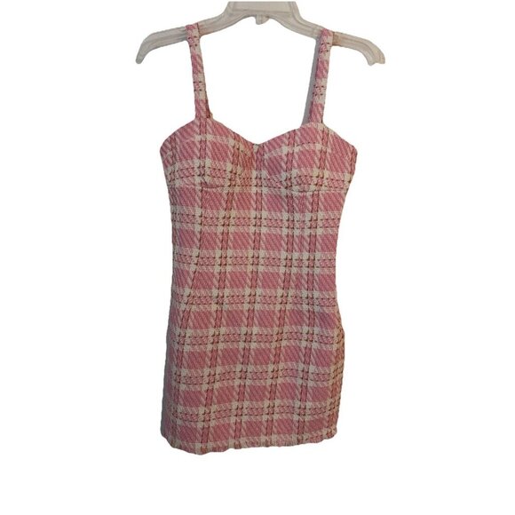 NWOT Endless Rose Dress Women’s Small Pink Tweed Corset Sweetheart Preppy Spring - Picture 2 of 16